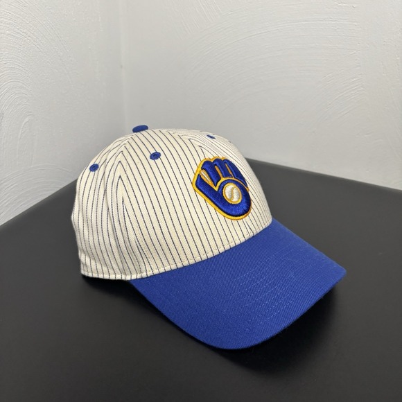 Milwaukee Brewers '47 Badeball Hat Cap Stripped Adjustable Unisex MLB - Picture 2 of 4